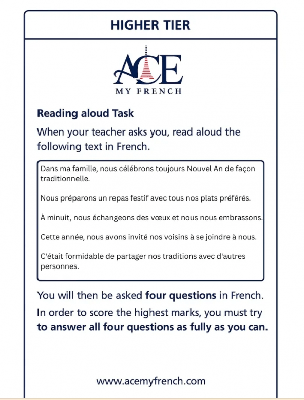 GCSE French Reading Aloud Pack - Image 5